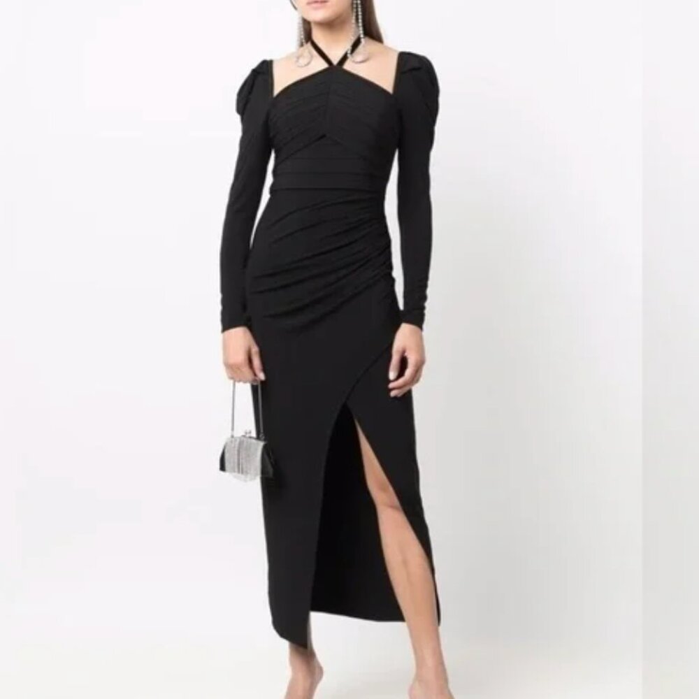 Self Portrait Long Sleeve Halter Dress